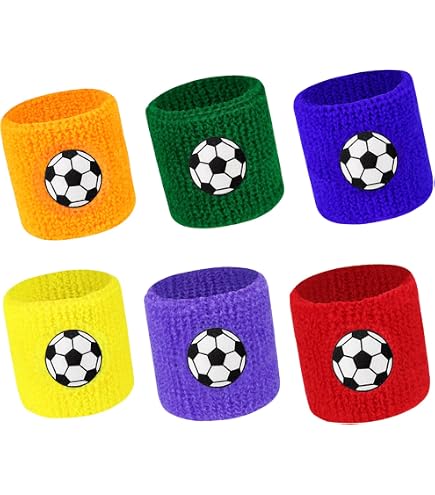 6 Bandeaux Poignet Sport Enfant - Absorbants Transpiration, Élastiques Couleurs Pour Foot Basket