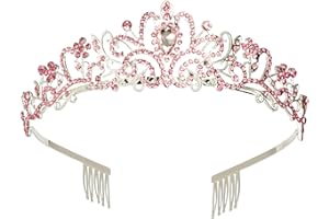 DECENTRALAND Crystal Rhinestones Wedding Tiara with Comb for Bridal Wedding Princess Queen Coronation Birthday Party Silver Crown Girl and Women Carnival Party Holiday Celebration for Adults