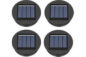 Zenovate 4 Pezzi Ricambio Pannello Solare per Luci, Ricambi per Luci Solari 8cm, Coperchio di Ricambio Solare, per Esterni Lanterne Da Giardino Patio Passerella Cantiere (4)