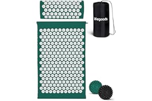 LifeGoods Akupressurmatte Mit Kissen - Akkupressmatte - Akkupressurmatte+ - Akupressur Matte - Akupunktur Matte - Massagematte - Rücken - Stachelmatte - Fakirmatte - Nagelmatte - Acupressure Mat