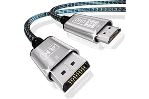DisplayPort to HDMI,Cuteluding 4K displayport to HDMI cable 2M Unidirectional DP to HDMI,Nylon Braided Displayport to hdmi Compatible with Laptops,Desktops,PC,Dell,HDTV,Projector AMD NVIDIA etc