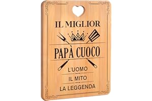 APJIELOP Regalo Papà, Regalo Papà Natale, Regalo Papa Compleanno, Idee Regali Papà Natale 2025, Idee Regalo per Papà, Regalo Festa Del Papà, Il Miglior Papà Cuoco, Tagliere di Bambù.