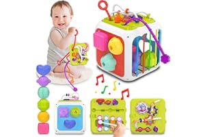 Tosekry Jouet Bebe 1 2 an, 7 en 1 Montessori Cube d'activité Bébé 6 9 12 18 Mois, Jouet de Développement Enfant 1 2 Ans Cadeaux d'anniversaire
