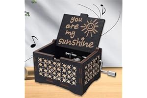 FFTANXS Music box,Wooden music box,You are my sunshine music box,Hand crank music box,You are my sunshine gifts,Music box for boys,mum birthday,Music box for girls suitable for christmas(You are my sunshine)