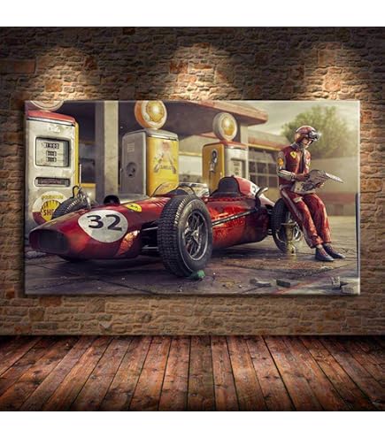 Tableau Toile Drapeau USA Route 66 – Format 80x40 Cm – Impression Haute Qualité Sur Toile Tendue Sur Châssis – Décoration Murale Rétro