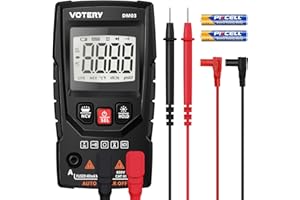 QLUUE Multímetro digital Voltímetro 4000 Recuento Probador de batería Probador de voltaje Probador de continuidad Ohm Volt Amperímetro Voltaje AC/DC Resistencia corriente