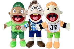 YCXYDR 3pcs Jeffy Puppet Peluche Bambola, Jeffy Hand Puppet Doll, Jeffy Feebee Puppet Peluche SML Toy, Soft Farcito Burattini di mano Scherzo Giocattolo di peluche, Carino Scherzo Peluche Bambola Giocattolo