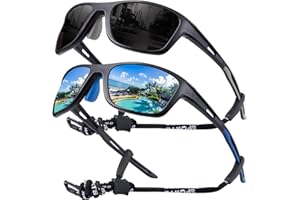 OKH 2 Pacco Polarizzati Sportivi Occhiali da Ciclismo Uomo Donne Retrò Occhiali da sole UV Protezione per Ciclismo, Corsa, Pesca, Guida Sport All'aperto Eyewear