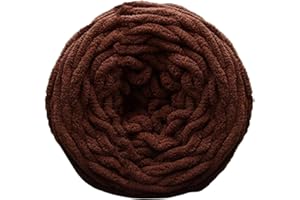 Verlike - Fil à tricoter épais pour bricolage, écharpe douce, pull, serviette - Pelote de laine épaisse, Polyester, café, 100 g