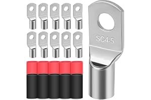 NUTKIT 10 delar 4 mm² konserverade kopparterminaler, SC4-5 | Inklusive värmekrympslangar, korrosionsbeständiga, krymp- och sv