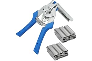 BREUAILY Typ M Nagelringzange mit 1200 M Nägeln Rapid Zaunzange mit Kunststoff Griff Drahtbefestigungszangen zaunklammern zange Zaun Wartung Schweißen Handwerkzeug