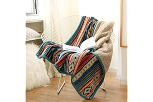 ‎QUCOVER Qucover Kuscheldecke Wohndecke 150x200cm flauschig & weich Sofadecke Couchdecke zweiseitige Decke Cashmeer Gefühl Fleecedecke Bunte Streifen