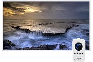 Hocosyme Riscaldamento a infrarossi immagine 600 W, Riscaldatore an Infrarossi per Montaggio a Parete Fino a 120 Gradi Celsius per 5-10㎡ TÜV 10 Anni di Garanzia - Nuvole