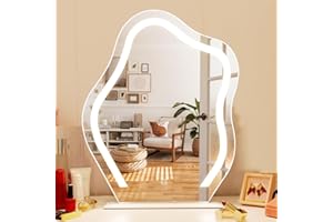 Fenair Hollywood Schminkspiegel mit Beleuchtung Dimmbare Spiegel mit Beleuchtung 3 Farbtemperatur Touch-Schalter Kosmetikspiegel mit Beleuchtung 10x Vergrößerung für Tisch- oder Wandmontage