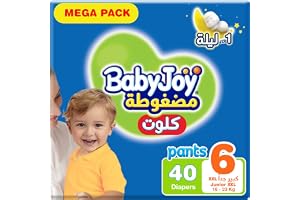 BabyJoy Cullotte Pants Diaper, Mega Pack Junior XXL Size 6, 16+ Kg, 40 Diapers