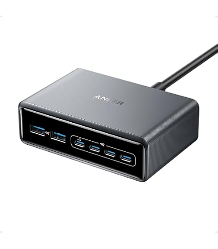 Hub Ricarica Usb Gan3 Caricabatterie Da Scrivania 500W OnlyTech 8 Porte USB - 6 USB-C (100W/65W) E 2 USB-A (20W), Tecnologia GAN3, Ricarica Rapida Stazione Di Ricarica