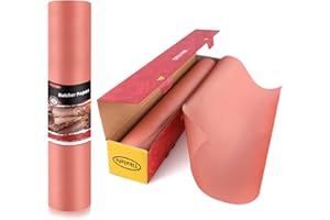 Tikxlafe Butcher Paper Roll, Pink, BBQ Kraft Paper, 60 cm x 30 m, Butcher Paper for Smoking Meat with Serrated Boxes, Cooking Juicy for Grill, Smoker, Fish Meat