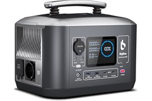 BigBlue 537,6Wh Générateur Électrique Solaire Portable CP600, 1 Sortie CA 600W (1200W Crête), Station Électrique avec LPF Batterie de Secours, Charge Rapide & ASI, 8 Prises pour Urgence Camping Voyage