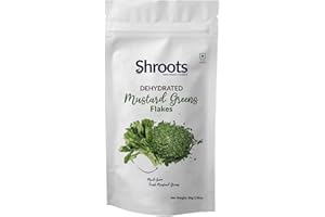 SHROOTS Dehydrated Mustard Green Leaves (Sarso) Flakes Pure Vegetarian Gluten-Free No Added Salt Easy Cooking Machine Dried Vegetables with Natural Aroma Ideal for Everyday Meals 1.06 oz, Pack of 1