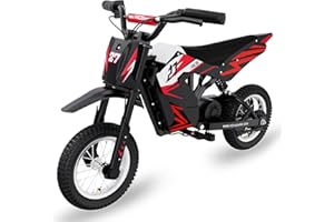 RCB TECH R9X Moto Électrique Enfants, Moteur performant, 3 Modes de Vitesse, Max 25km/h, autonomie Max 15KM, pneus pneumatiques 12 Pouces, vélo Moto Cross pour Enfants âgés de 3-12 Ans
