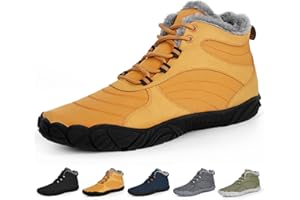 RUYI Zimowe buty do chodzenia boso, dla kobiet i mężczyzn, ciepłe buty zimowe, z podszewką, odporne na działanie wody, do biegania w terenie, wygodne buty zimowe z szerokim noskiem