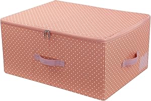 Amonsen Big Size Kleiderschrank Schrank Organisation Korb mit Deckel, waschbar Nign-Stoff mit hoher Dichte, verstellbare Fachteiler, rosa