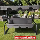 3 KİŞİLİK L&Uuml;KS SALINCAK KILIF SETİ S&Uuml;NGERSİZ PANAMA GRİ 164 * 47 CM