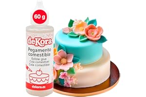 dekora - Pegamento Comestible – Adhesivo Alimentario para Fondant, Decoraciones de Pasteles y Galletas – Transparente, Sin Sabor, Secado Rápido – Con Dosificador Preciso – Ideal para Repostería