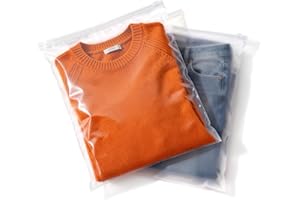 AGOBUHE 30Pcs Large Reusable Ziplock Bags for Travel & Clothes, 40x30cm Waterproof Storage Bags with One-Side-Frosted & One-Side-Transparent Design, No Breathing Holes, Perfect for Shoes, Cosmetics & Suitcase