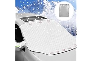 Omevett Car Windscreen Covers Frost, Magnetic Car Windshield Cover for Winter, Thicken Ice Protection Foils Snow Front Protector Sun Shade Window Screen Cover - Anti-Dust & Anti-UV (156 x 128 cm)
