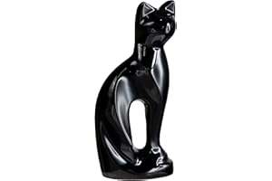 Royal Rapture Urna per ceneri funeraria commemorativa a forma di gatto cremazione, urna decorativa per animali domestici, in lega, (gatto nero, 23 cm) RCM01-02