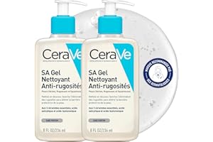 CeraVe - SA Gel Nettoyant Anti-Rugosités - Nettoie la Peau, Elimine les Rugosités - Acide Salicylique + Acide Hyaluronique + 3 Céramides Essentiels - Peau Sèche, Rugueuse, Squameuse