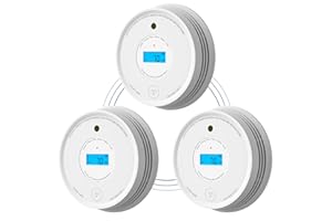 Smoke & Carbon Monoxide Alarm, AEGISLINK Wireless Interlinked Combination Smoke & Carbon Monoxide Alarm Detector, Replaceable Battery, Transmission Range over 250 m, SC-RF220 (RF Interlinked), 3-PACK