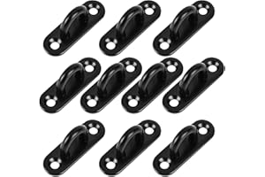 PUERHUACI 10 Pezzi Ganci a Occhiello, Piastra con Occhiello in Acciaio Inox, Ganci da Muro Inox per Oggetti Appesi, Tende da Sole