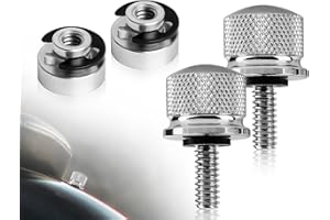 KAPSING Lot de 2 boulons et écrous de siège de moto en aluminium argenté compatibles avec Harley Davidson Street Glide (filetage 1/4"-20)