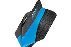 Darts Corner Harrows Retina Plumas para dardos, 5 juegos (15 unidades), extrafuertes, 100 micras, diseño fino, color azul