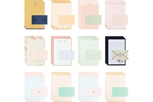 Chudian 12 Set di Carta da Lettere A5 72 Fogli di Carta da Lettera e 36 Buste，Carta Creativo Lettera Busta，Set di Buste in Carta per Lettere per Feste di Matrimonio Inviti Regali