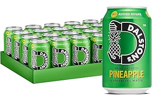 Dalston's Sparkling Pineapple Soda (24 x 330ml) - Real Pressed Pineapple & Sparkling Water - 49 Kcal - No Added Sugar - No Artificial Sweeteners - Healthy Alternative - Low Calorie - Vegan