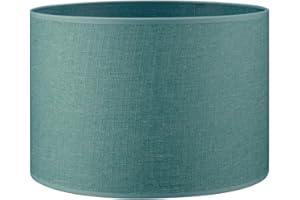HOME SWEET HOME COLLECTION Home Sweet Home Moderno Pantalla Canvas | cilindro | 30/30/20cm | Turquesa | Pantalla de lámpara de tela de algodón | para casquillo E27 | probado RoHS | para lámpara de mesa