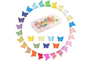 AMDONALO 30 Pcs Butterfly Hair Clips, Girls Mini Hair Clips Butterfly Hair Clips with Box, Cute Clips Butterfly Hair Clips Hair Accessories for Women Girls (Matte-30)