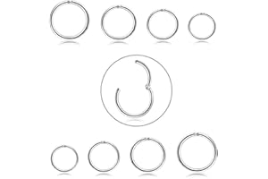 JeryWe 3/6/8PCS Nasenring Hoop 316L Chirurgenstahl Septum Clicker Nasenpiercing Knorpel Daith Conch Tragus Helix ohrring Ohr Nostril Körperpiercing Set Segmentring Lippenring 16/18/20g 6-12MM