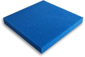 Wiltec Tapis Japonais filtrant - 50 x 50 x 5 cm / 20 ppi - Moyen - Filtre de Bassin et d'Aquarium pour Filtration Eau HMF - Couleur Bleue