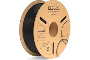 ELEGOO Filament PLA+ 1.75mm Noir 1KG, Filament pour Imprimante 3D Précision Dimensionnelle +/- 0.02mm Bobine de Carton Filament d'Impression 3D Convient à la plupart des Imprimantes 3D FDM