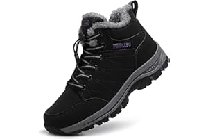 ZHNSHM Femme Bottines Fourrées Chaude Boots Antidérapantes Randonnée Neige Botte Hiver Fourrure Bottines