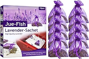 ACUNNY Pack of 10 Lavender Bags with Lavender from Provence Moth Protection for Wardrobe, Car Fragrance, Room Fragrance - Dried Lavender - Lavender Bags