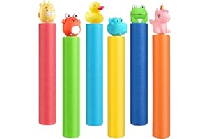 ECJWEI 6 Stück Spielzeug Wasserpistole für Kinder - 33CM Bunte Schaum Spritzpistole Strandspielzeug, Super-Wasserspritzpistole Kinder und Erwachsene im Alter von 3-10 Jahren, für Pool Strand Outdoor Sommer