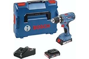 Bosch Professional 18V System perceuse-visseuse à percussion sans-fil GSR 18V-21 (avec 2 batteries 2,0 Ah, chargeur GAL 18V-40, dans L-BOXX 136)