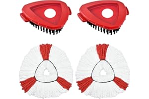 YUUNAIE Testine di Ricambio per Mocio in Microfibra per Vileda Easy Wring Mop , 2 Mocio Spazzola 2 Testine di Ricambio per Mocio