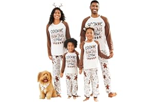 PATPAT Weihnachtspyjama Familie Set - Christmas Pyjama, Matching Pyjamas Couple, Partner Pyjama, Weihnachtsoutfit Familie, Weihnachtsschlafanzüge Couple Pyjama Set für Vater Mutter Kinder Kids Baby