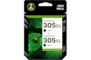 WISETA 305 XL für HP 305 druckerpatronen Combo Pack für HP 305 Tintenpatronen für DeskJet 2710 2720 DeskJet 4100 4130 Envy 6010 6030 Envy Pro 6420 6430 patronen (2 Schwarz)